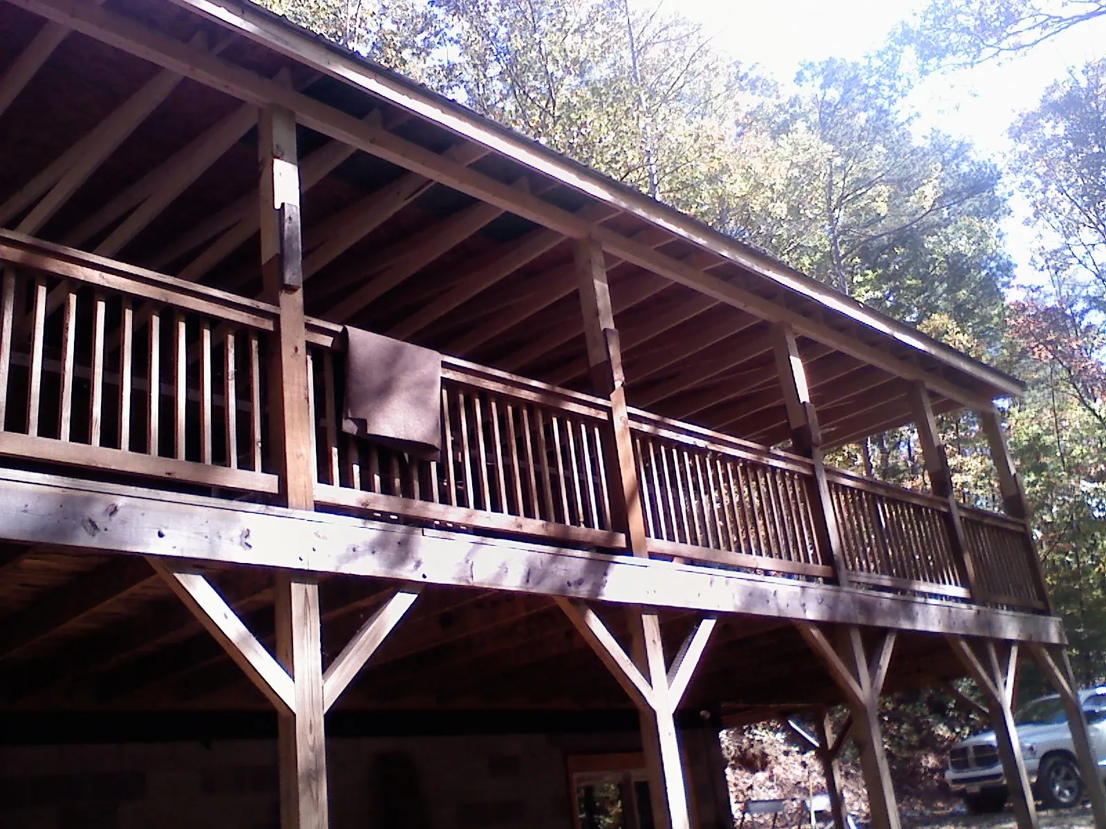 Timber framing under a new elevated porch and deck — Roof Leak Repair in Whittier by Roofing Brothers